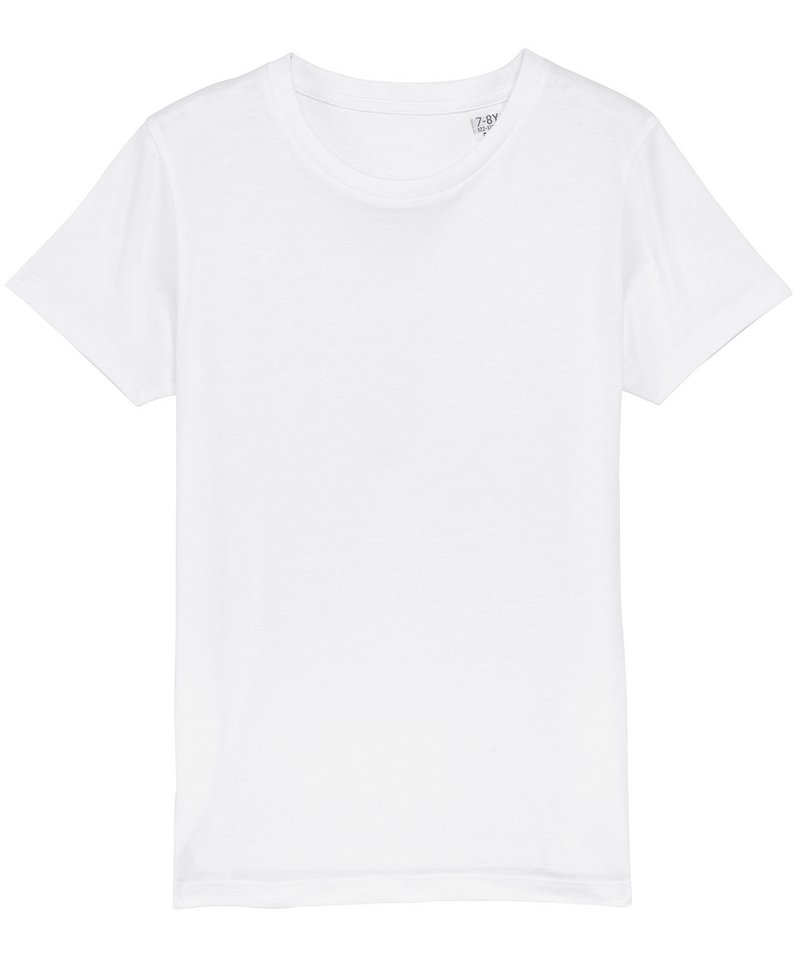 Kids Mini Creator Iconic T-Shirt (Sttk909) in White by StanleyStella — Custom branded clothing by Print Press, featuring premium embroidery produced in our specialist print lab in the UK.