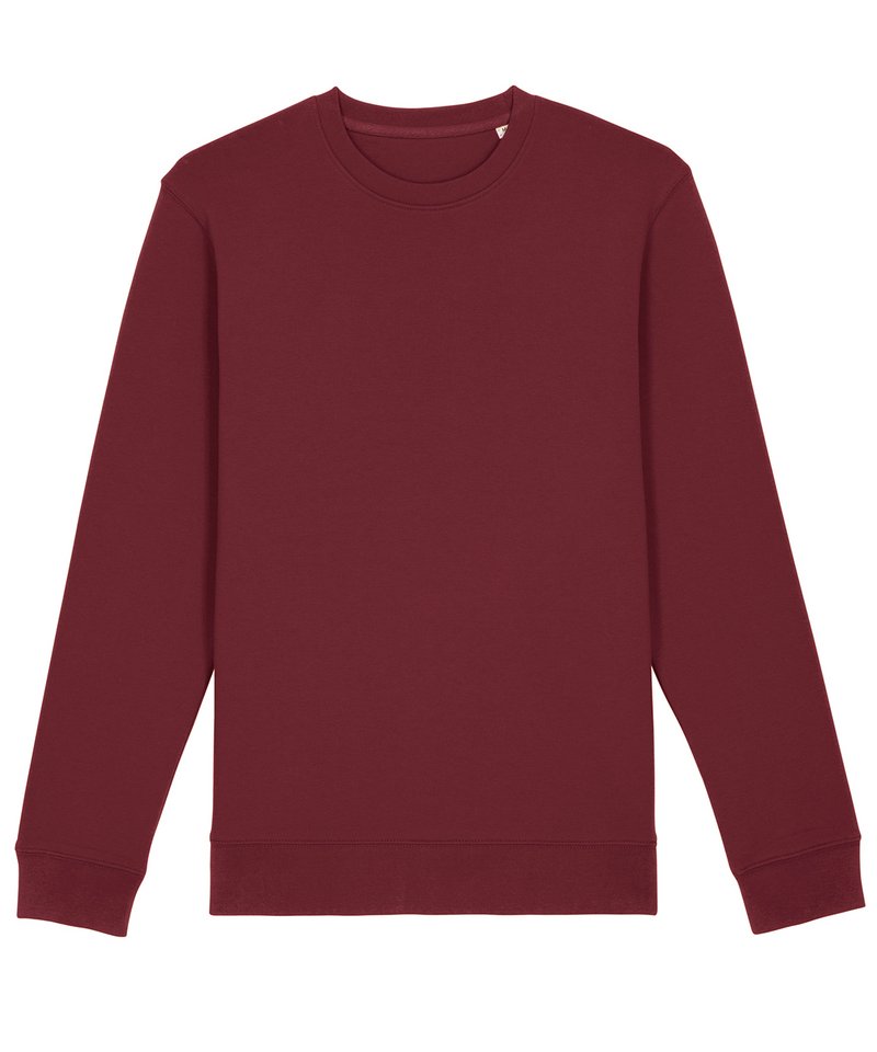 Unisex Changer Iconic Crew Neck Sweatshirt (Stsu823) - (3rd Colours) in Burgundy by StanleyStella — Custom branded clothing by Print Press, featuring premium embroidery produced in our specialist print lab in the UK.