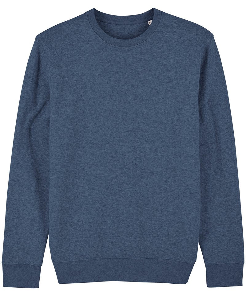 Unisex Changer Iconic Crew Neck Sweatshirt (Stsu823) - (3rd Colours) in Dark Heather Blue by StanleyStella — Custom branded clothing by Print Press, featuring premium embroidery produced in our specialist print lab in the UK.