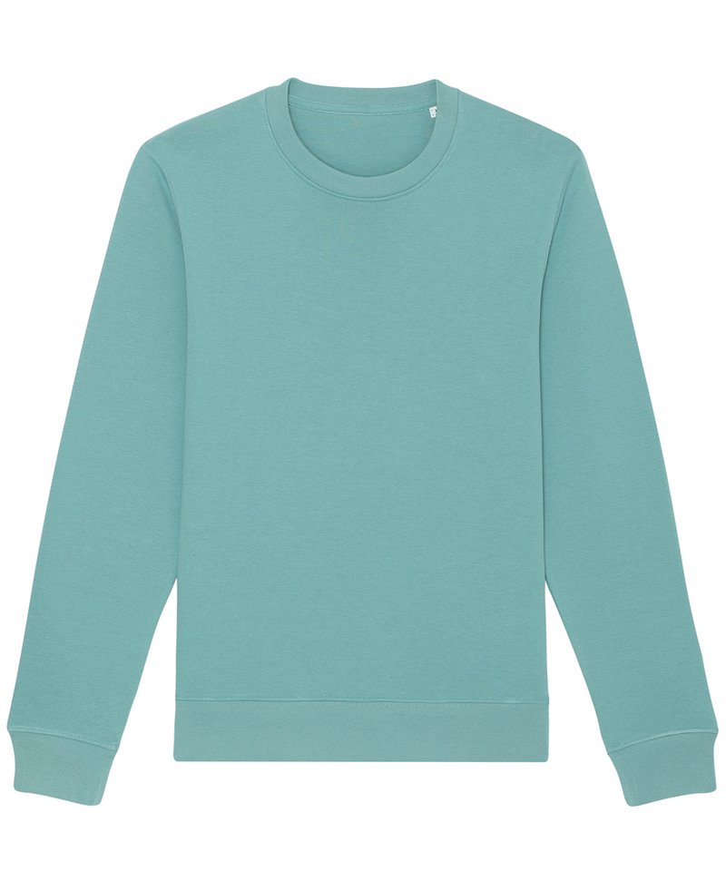 Unisex Changer Iconic Crew Neck Sweatshirt (Stsu823) in Teal Monstera by StanleyStella — Custom branded clothing by Print Press, featuring premium embroidery produced in our specialist print lab in the UK.