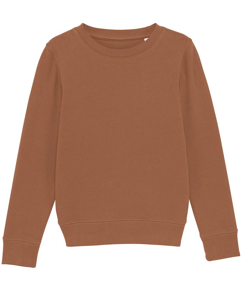 Kids Mini Changer Iconic Crew Neck Sweatshirt (Stsk913) in Caramel by StanleyStella — Custom branded clothing by Print Press, featuring premium embroidery produced in our specialist print lab in the UK.
