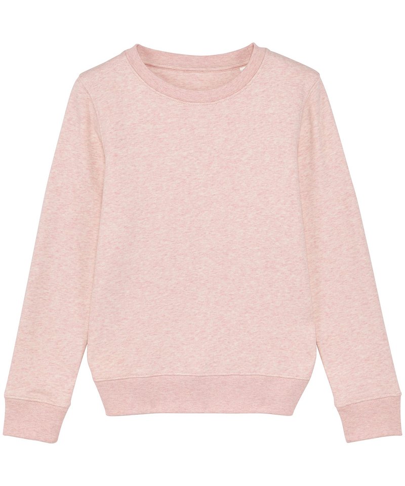Kids Mini Changer Iconic Crew Neck Sweatshirt (Stsk913) in Cream Heather Pink by StanleyStella — Custom branded clothing by Print Press, featuring premium embroidery produced in our specialist print lab in the UK.