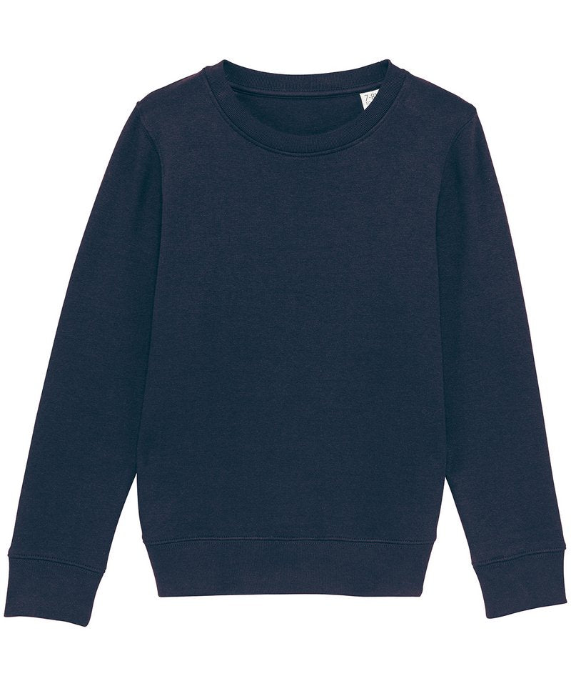 Kids Mini Changer Iconic Crew Neck Sweatshirt (Stsk913) in French Navy by StanleyStella — Custom branded clothing by Print Press, featuring premium embroidery produced in our specialist print lab in the UK.