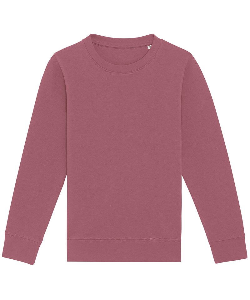 Kids Mini Changer Iconic Crew Neck Sweatshirt (Stsk913) in Hibiscus Rose by StanleyStella — Custom branded clothing by Print Press, featuring premium embroidery produced in our specialist print lab in the UK.