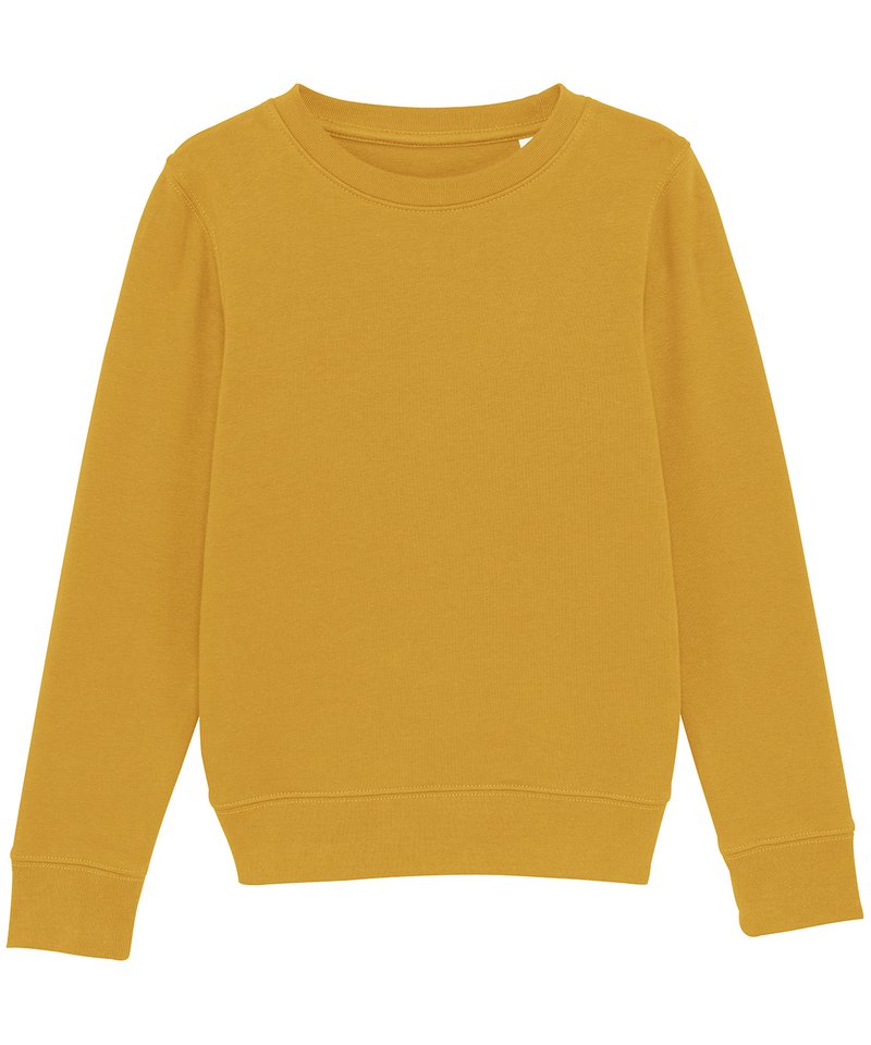 Kids Mini Changer Iconic Crew Neck Sweatshirt (Stsk913) in Ochre by StanleyStella — Custom branded clothing by Print Press, featuring premium embroidery produced in our specialist print lab in the UK.