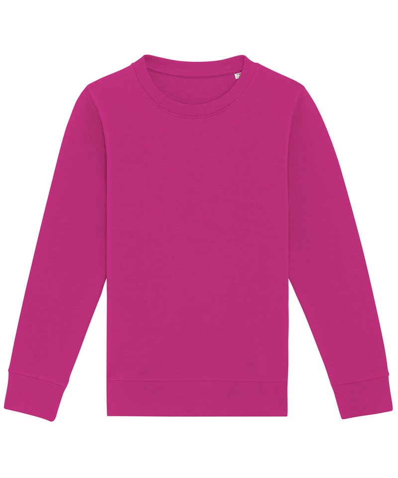 Kids Mini Changer Iconic Crew Neck Sweatshirt (Stsk913) in Orchid Flower by StanleyStella — Custom branded clothing by Print Press, featuring premium embroidery produced in our specialist print lab in the UK.