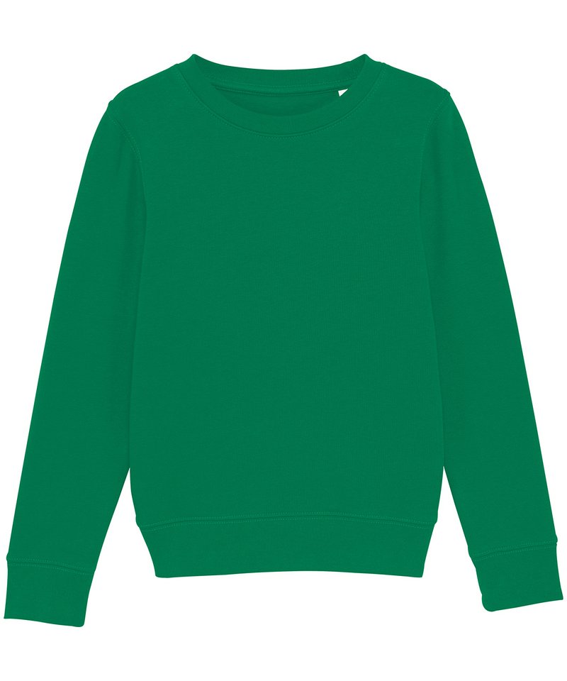 Kids Mini Changer Iconic Crew Neck Sweatshirt (Stsk913) in Varsity Green by StanleyStella — Custom branded clothing by Print Press, featuring premium embroidery produced in our specialist print lab in the UK.