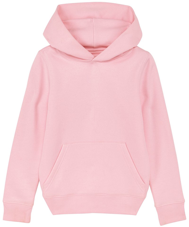 Kids Mini Cruiser Iconic Hoodie Sweatshirt (Stsk911) in Cotton Pink by StanleyStella — Custom branded clothing by Print Press, featuring premium embroidery produced in our specialist print lab in the UK.