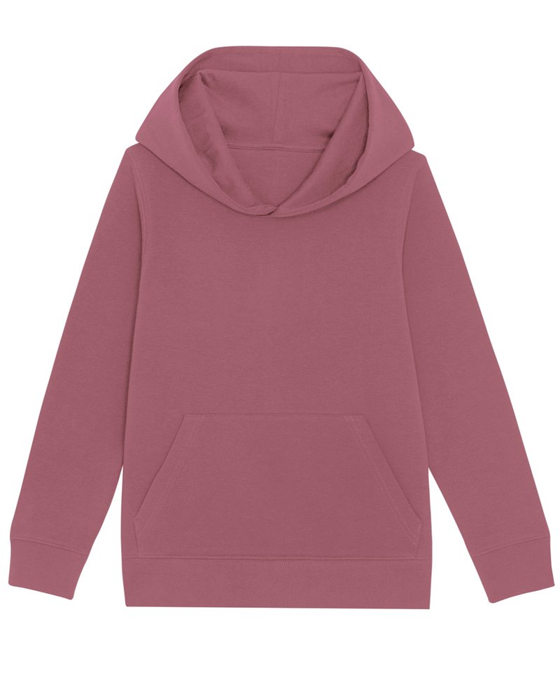 Kids Mini Cruiser Iconic Hoodie Sweatshirt (Stsk911) in Hibiscus Rose by StanleyStella — Custom branded clothing by Print Press, featuring premium embroidery produced in our specialist print lab in the UK.
