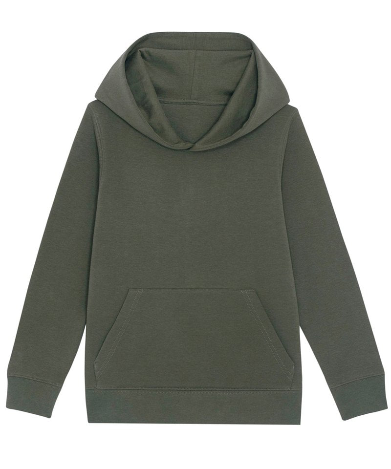 Kids Mini Cruiser Iconic Hoodie Sweatshirt (Stsk911) in Khaki by StanleyStella — Custom branded clothing by Print Press, featuring premium embroidery produced in our specialist print lab in the UK.