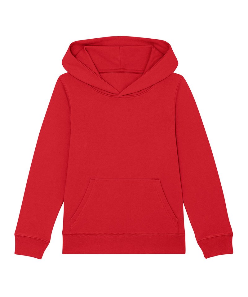 Kids Mini Cruiser Iconic Hoodie Sweatshirt (Stsk911) in Red by StanleyStella — Custom branded clothing by Print Press, featuring premium embroidery produced in our specialist print lab in the UK.