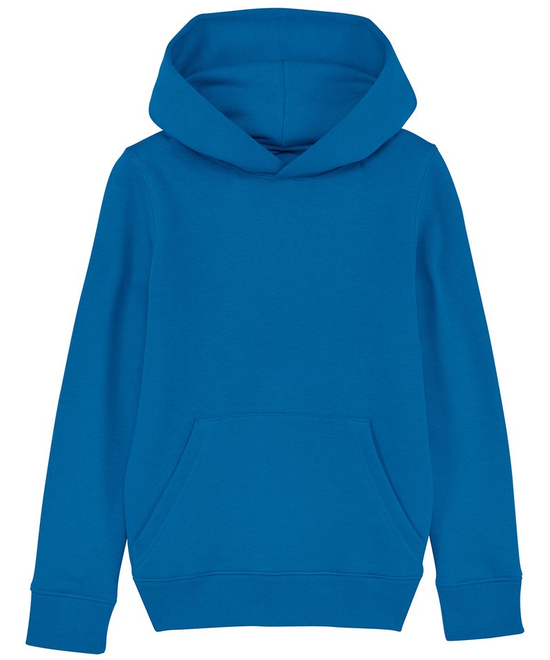 Kids Mini Cruiser Iconic Hoodie Sweatshirt (Stsk911) in Royal Blue by StanleyStella — Custom branded clothing by Print Press, featuring premium embroidery produced in our specialist print lab in the UK.