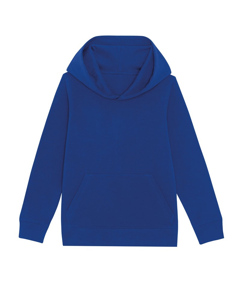 Kids Mini Cruiser Iconic Hoodie Sweatshirt (Stsk911) in Worker Blue by StanleyStella — Custom branded clothing by Print Press, featuring premium embroidery produced in our specialist print lab in the UK.