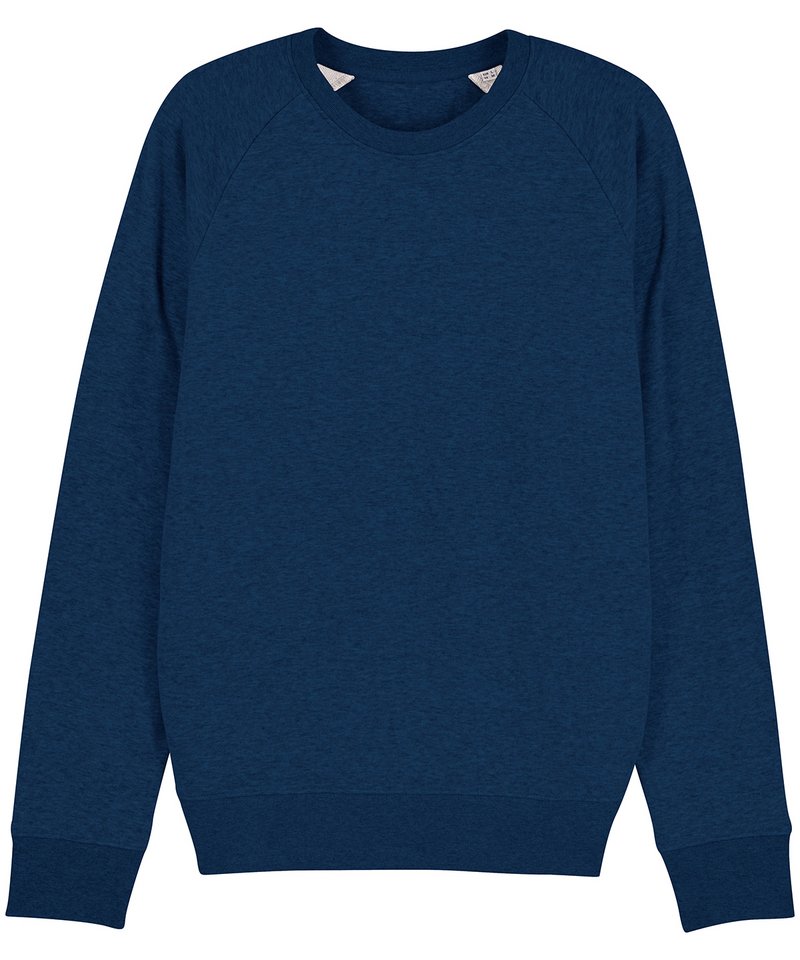 Stroller, Unisex Iconic Crew Neck Sweatshirt (Stsm567) - (2nd Colours) in Black Heather Blue by StanleyStella — Custom branded clothing by Print Press, featuring premium embroidery produced in our specialist print lab in the UK.