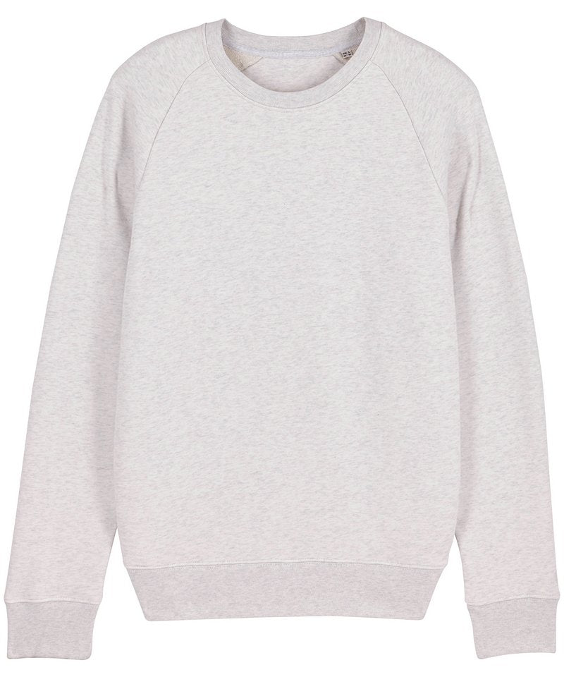 Stroller, Unisex Iconic Crew Neck Sweatshirt (Stsm567) - (2nd Colours) in Cream Heather Grey by StanleyStella — Custom branded clothing by Print Press, featuring premium embroidery produced in our specialist print lab in the UK.