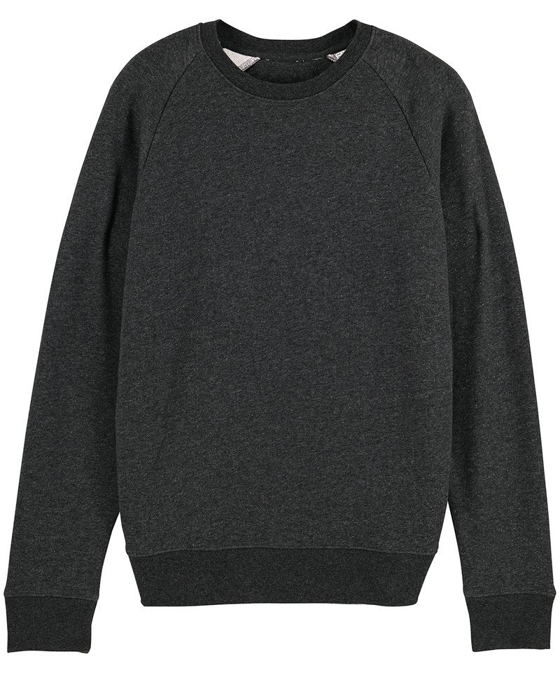 Stroller, Unisex Iconic Crew Neck Sweatshirt (Stsm567) - (2nd Colours) in Dark Heather Grey by StanleyStella — Custom branded clothing by Print Press, featuring premium embroidery produced in our specialist print lab in the UK.