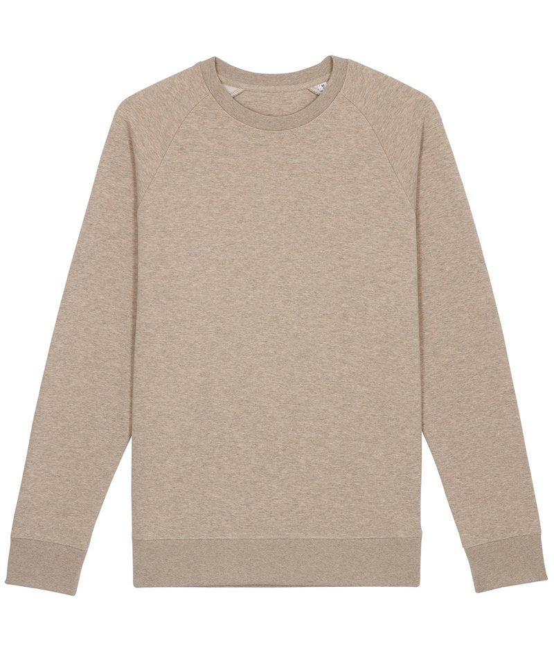 Stroller, Unisex Iconic Crew Neck Sweatshirt (Stsm567) in Heather Sand by StanleyStella — Custom branded clothing by Print Press, featuring premium embroidery produced in our specialist print lab in the UK.