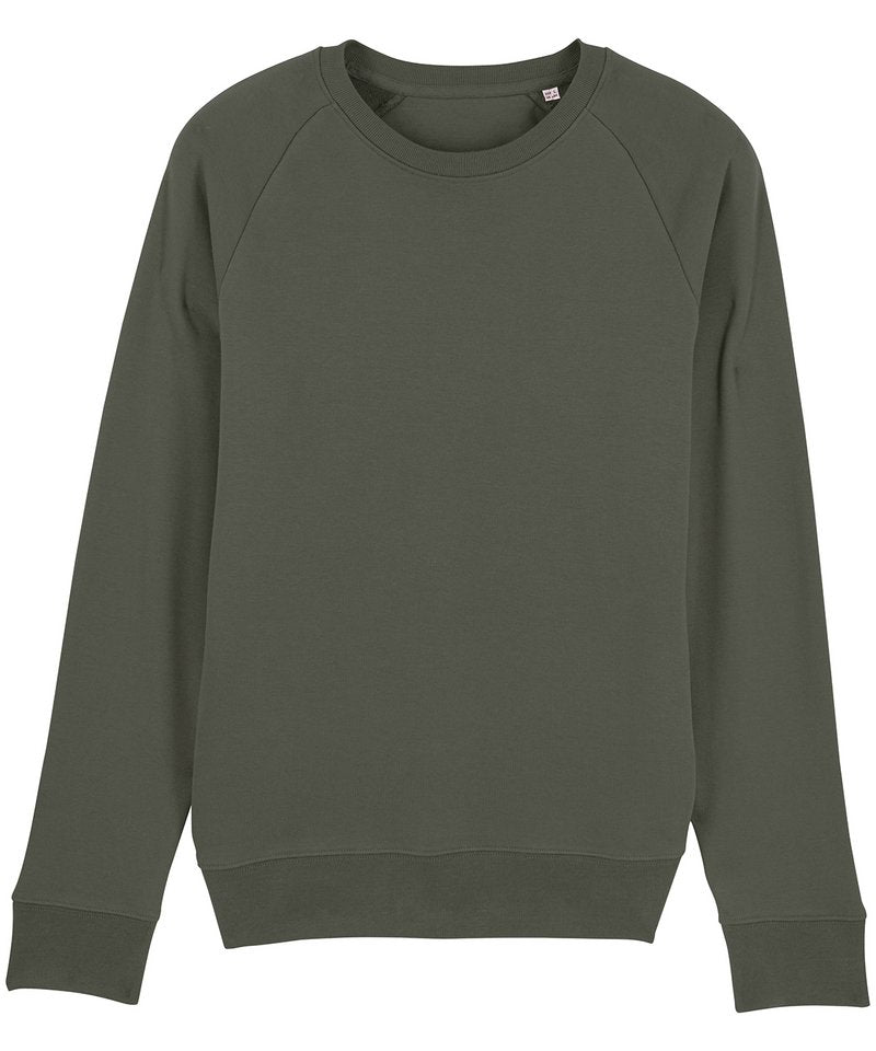 Stroller, Unisex Iconic Crew Neck Sweatshirt (Stsm567) in Khaki by StanleyStella — Custom branded clothing by Print Press, featuring premium embroidery produced in our specialist print lab in the UK.