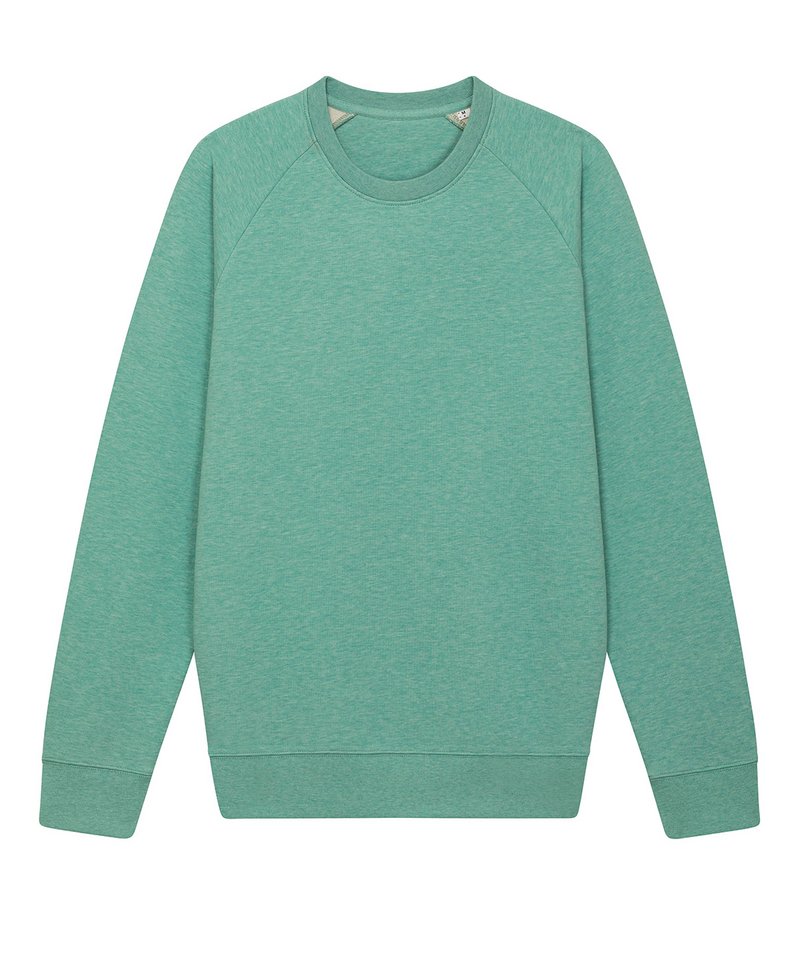 Stroller, Unisex Iconic Crew Neck Sweatshirt (Stsm567) in Mid Heather Green by StanleyStella — Custom branded clothing by Print Press, featuring premium embroidery produced in our specialist print lab in the UK.