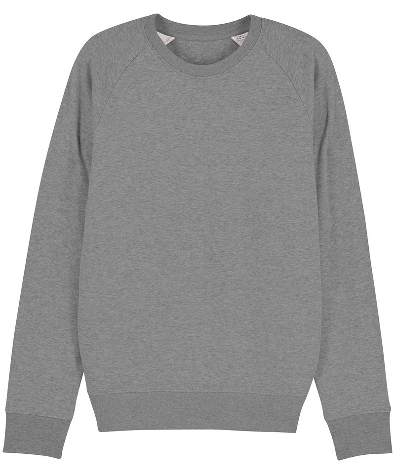 Stroller, Unisex Iconic Crew Neck Sweatshirt (Stsm567) in Mid Heather Grey by StanleyStella — Custom branded clothing by Print Press, featuring premium embroidery produced in our specialist print lab in the UK.