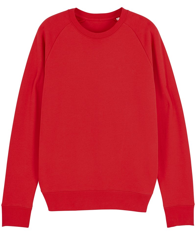 Stroller, Unisex Iconic Crew Neck Sweatshirt (Stsm567) in Red by StanleyStella — Custom branded clothing by Print Press, featuring premium embroidery produced in our specialist print lab in the UK.