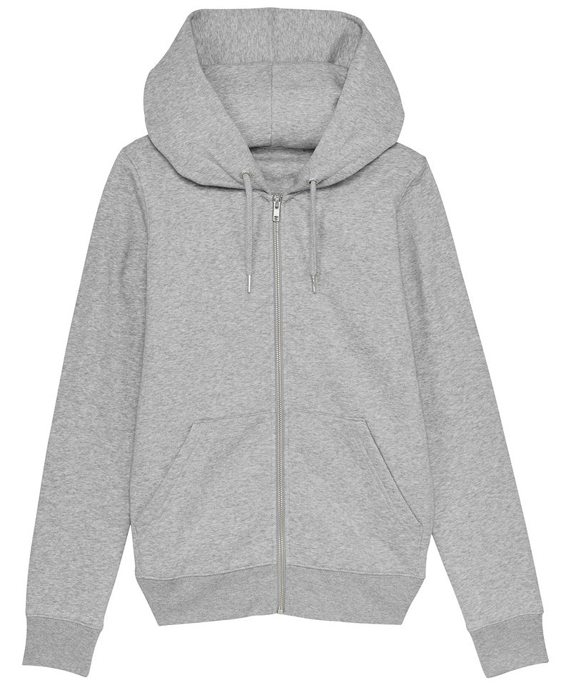 Women's Stella Editor Iconic Zip-Thru Hoodie Sweatshirt (Stsw149) in Heather Grey by StanleyStella — Custom branded clothing by Print Press, featuring premium embroidery produced in our specialist print lab in the UK.