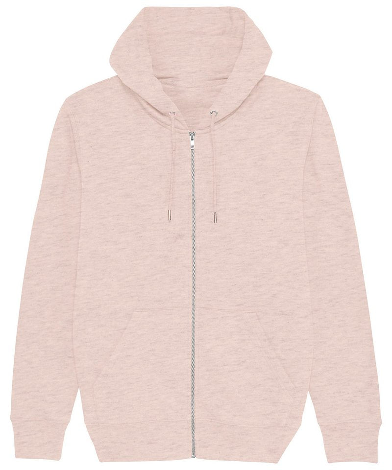 Cultivator, Unisex Iconic Zip-Thru Hoodie Sweatshirt (Stsm566) in Cream Heather Pink by StanleyStella — Custom branded clothing by Print Press, featuring premium embroidery produced in our specialist print lab in the UK.