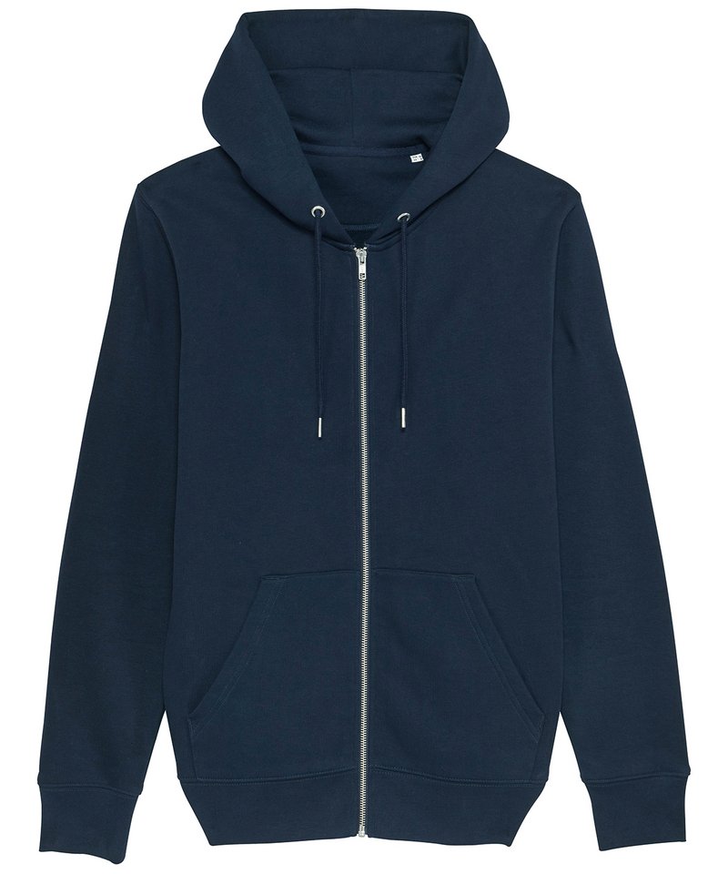Cultivator, Unisex Iconic Zip-Thru Hoodie Sweatshirt (Stsm566) in French Navy by StanleyStella — Custom branded clothing by Print Press, featuring premium embroidery produced in our specialist print lab in the UK.