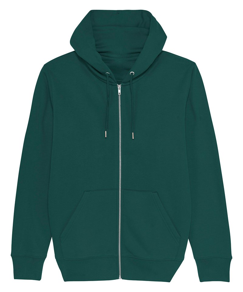 Cultivator, Unisex Iconic Zip-Thru Hoodie Sweatshirt (Stsm566) in Glazed Green by StanleyStella — Custom branded clothing by Print Press, featuring premium embroidery produced in our specialist print lab in the UK.