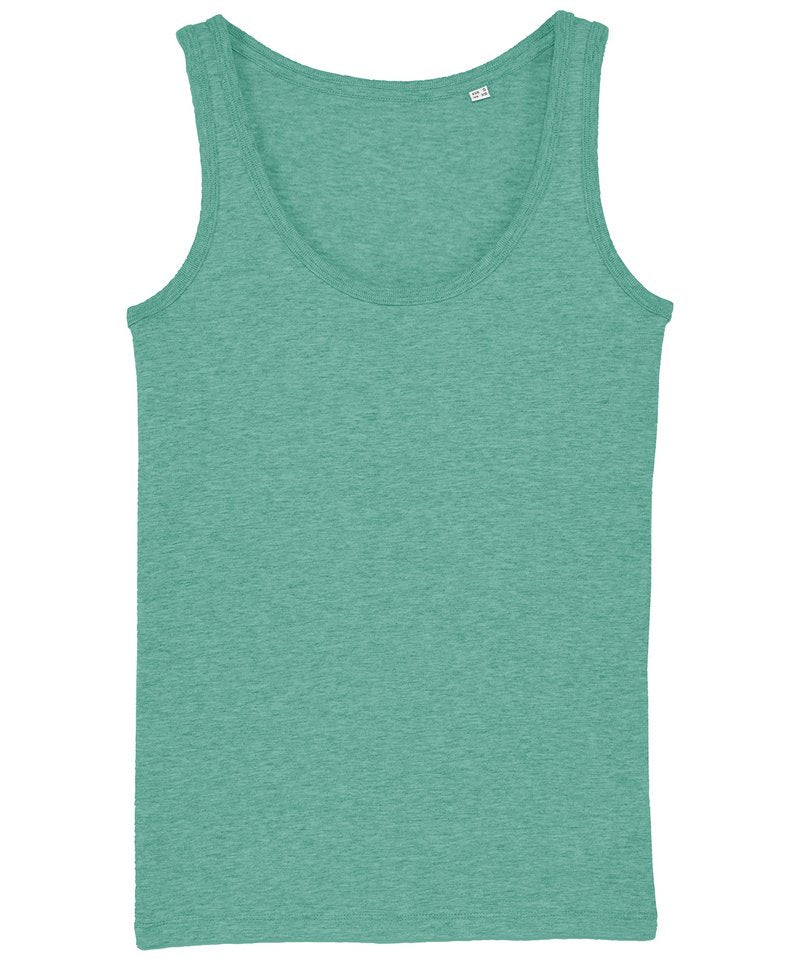 Women's Stella Dreamer Iconic Tank Top (Sttw013) in Mid Heather Green by StanleyStella — Custom branded clothing by Print Press, featuring premium embroidery produced in our specialist print lab in the UK.