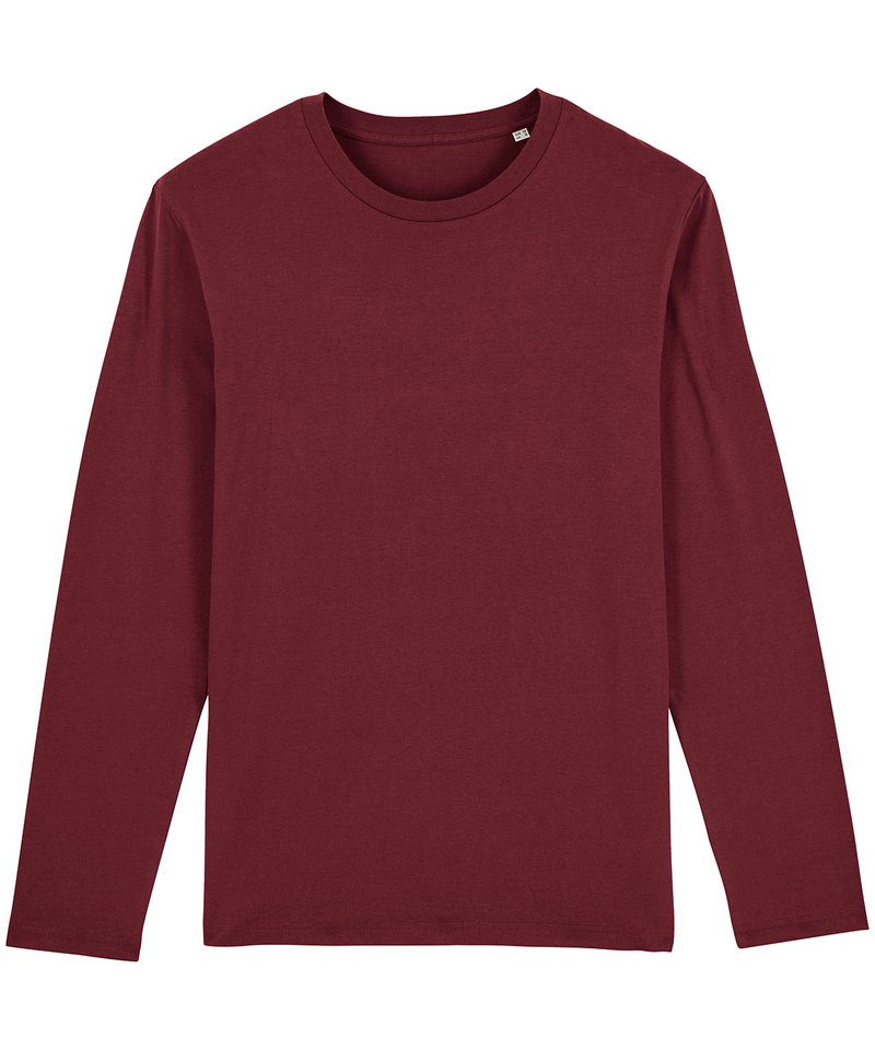 Stanley Shuffler Iconic Long Sleeve T-Shirt (Sttm560) in Burgundy by StanleyStella — Custom branded clothing by Print Press, featuring premium embroidery produced in our specialist print lab in the UK.