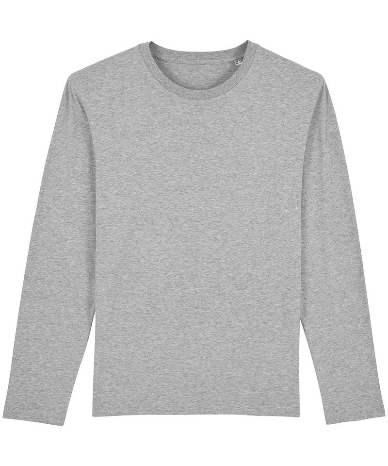 Stanley Shuffler Iconic Long Sleeve T-Shirt (Sttm560) in Heather Grey by StanleyStella — Custom branded clothing by Print Press, featuring premium embroidery produced in our specialist print lab in the UK.