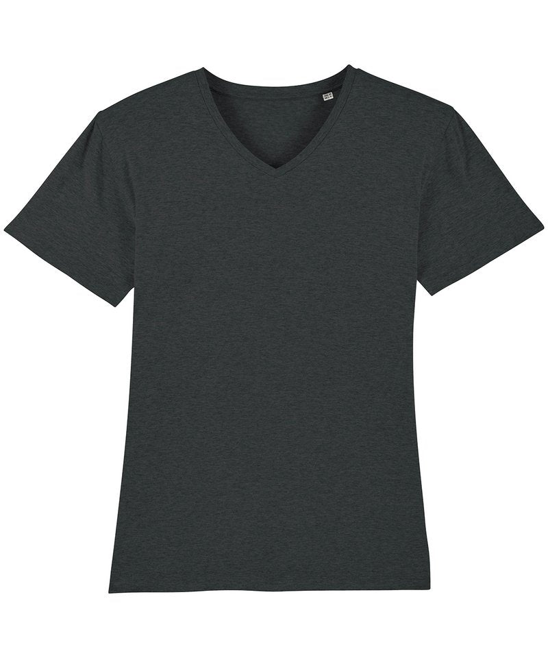 Stanley Presenter V-Neck T-Shirt (Sttm562) in Dark Heather Grey by StanleyStella — Custom branded clothing by Print Press, featuring premium embroidery produced in our specialist print lab in the UK.