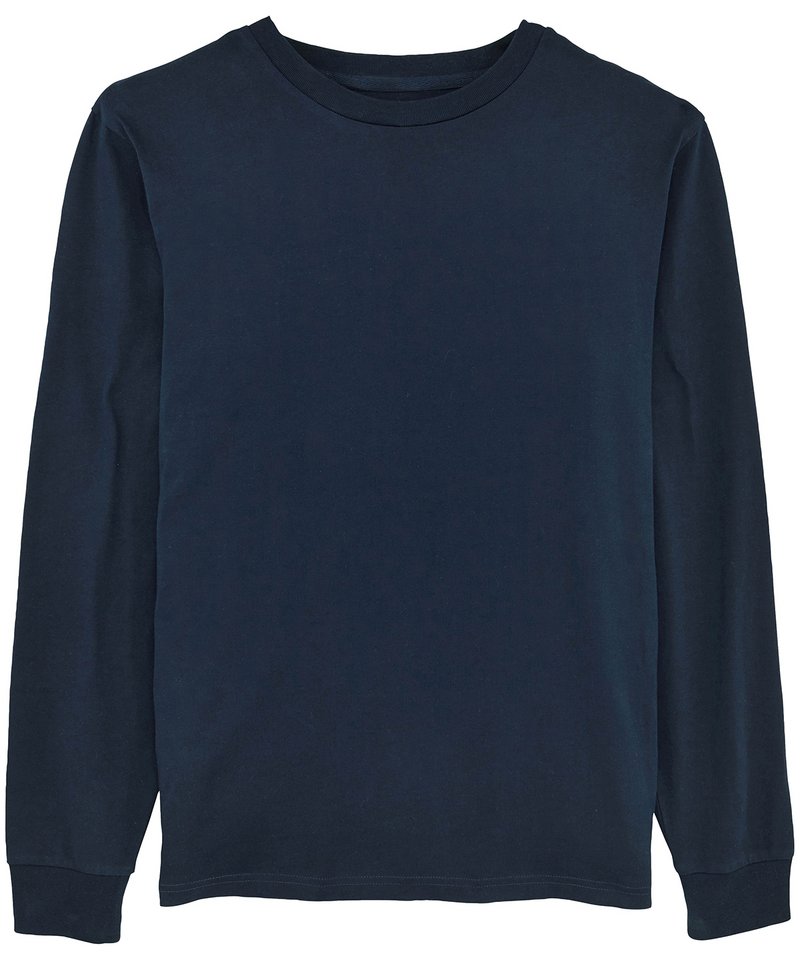 Shifts Dry, Unisex Dry Hand Feeling Long Sleeve T-Shirt (Sttm558) in French Navy by StanleyStella — Custom branded clothing by Print Press, featuring premium embroidery produced in our specialist print lab in the UK.