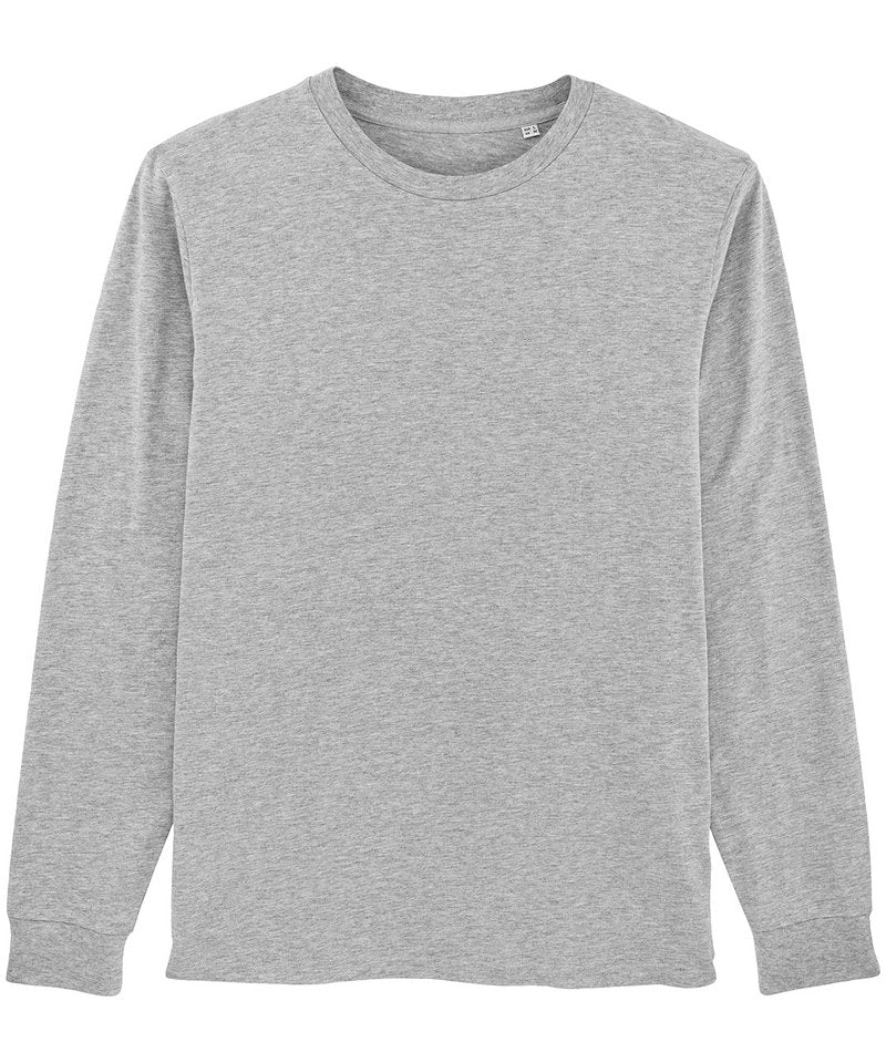 Shifts Dry, Unisex Dry Hand Feeling Long Sleeve T-Shirt (Sttm558) in Heather Grey by StanleyStella — Custom branded clothing by Print Press, featuring premium embroidery produced in our specialist print lab in the UK.