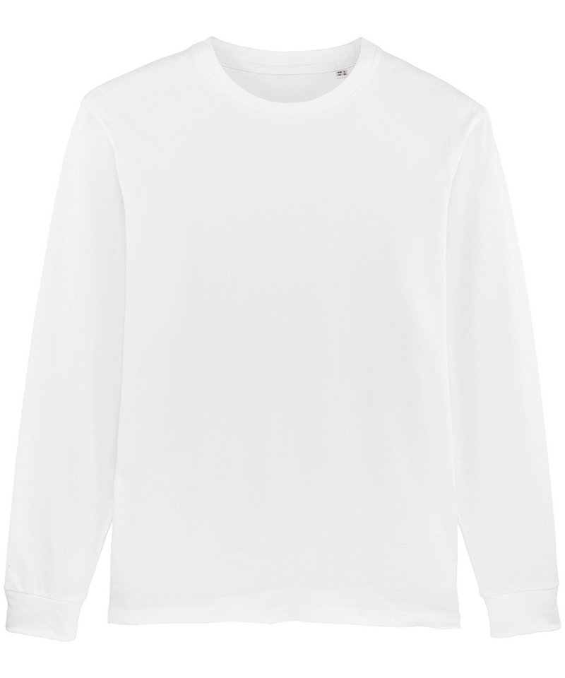 Shifts Dry, Unisex Dry Hand Feeling Long Sleeve T-Shirt (Sttm558) in White by StanleyStella — Custom branded clothing by Print Press, featuring premium embroidery produced in our specialist print lab in the UK.