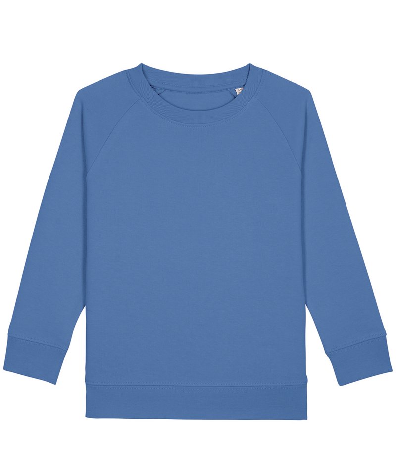 Kids Mini Scouter Iconic Crew Neck Sweatshirt (Stsk916) in Bright Blue by StanleyStella — Custom branded clothing by Print Press, featuring premium embroidery produced in our specialist print lab in the UK.