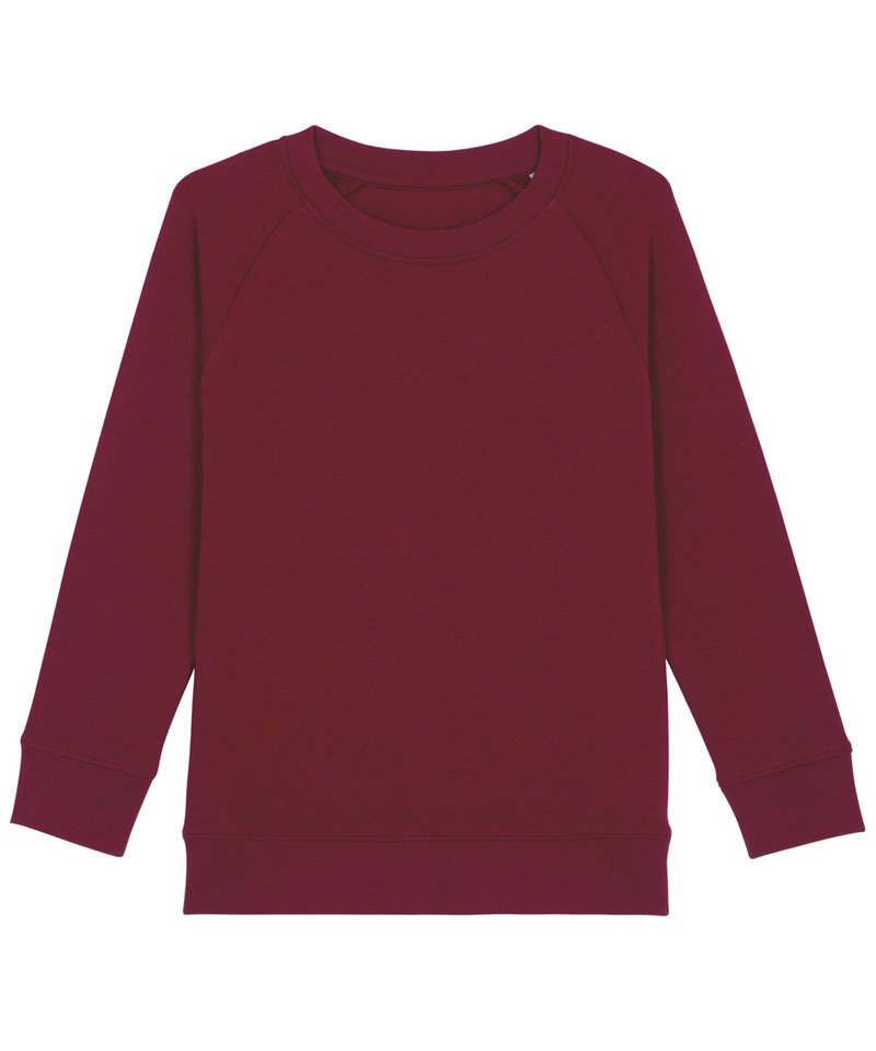Kids Mini Scouter Iconic Crew Neck Sweatshirt (Stsk916) in Burgundy by StanleyStella — Custom branded clothing by Print Press, featuring premium embroidery produced in our specialist print lab in the UK.