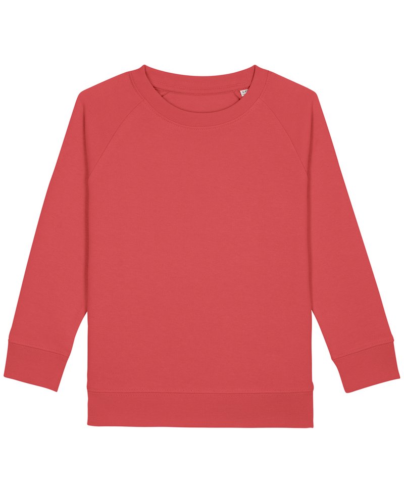 Kids Mini Scouter Iconic Crew Neck Sweatshirt (Stsk916) in Carmine Red by StanleyStella — Custom branded clothing by Print Press, featuring premium embroidery produced in our specialist print lab in the UK.