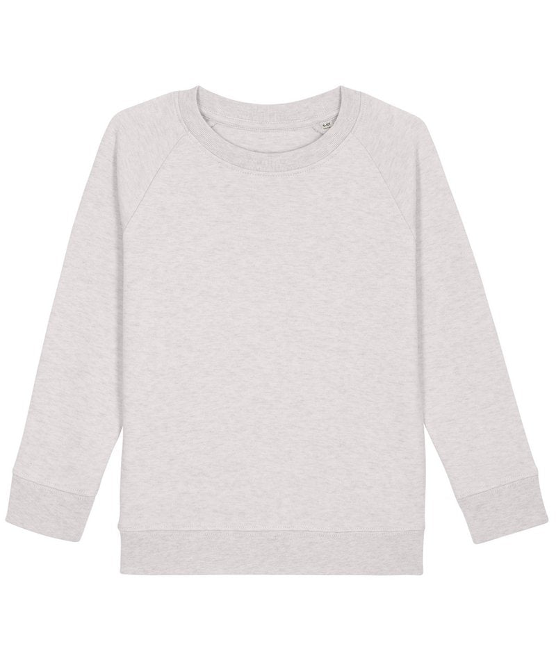 Kids Mini Scouter Iconic Crew Neck Sweatshirt (Stsk916) in Cream Heather Grey by StanleyStella — Custom branded clothing by Print Press, featuring premium embroidery produced in our specialist print lab in the UK.