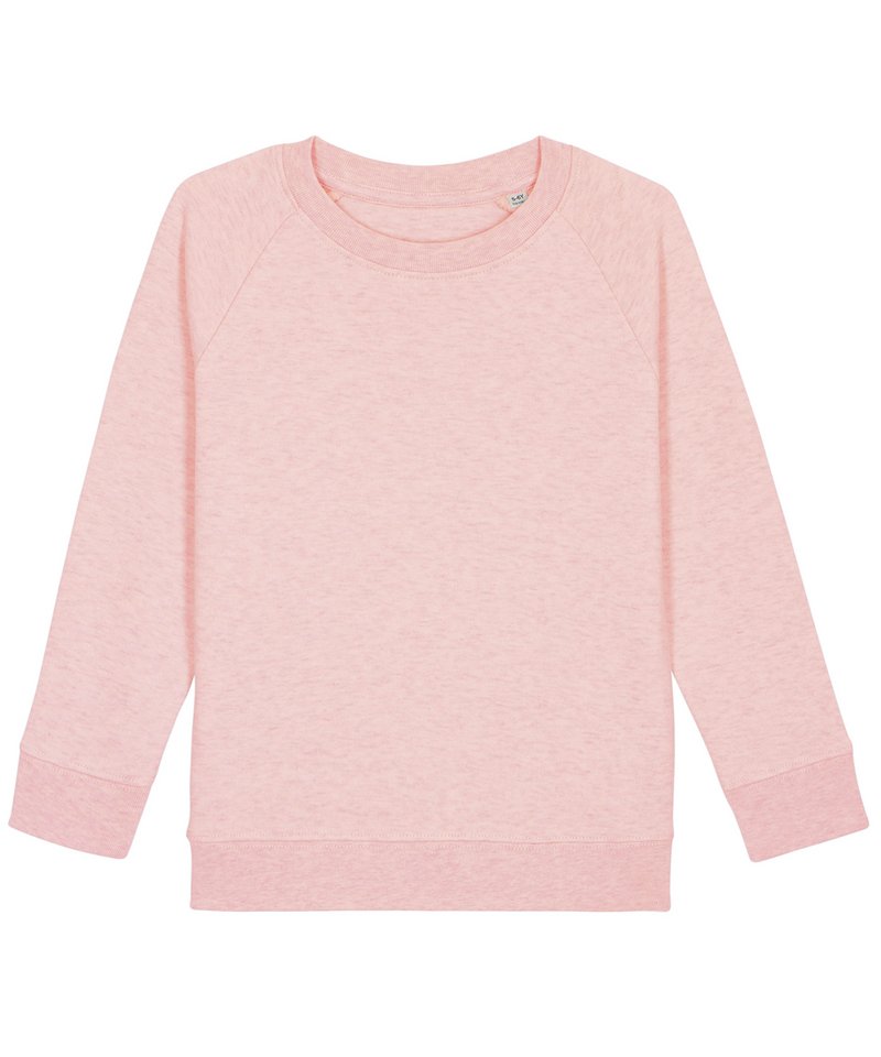 Kids Mini Scouter Iconic Crew Neck Sweatshirt (Stsk916) in Cream Heather Pink by StanleyStella — Custom branded clothing by Print Press, featuring premium embroidery produced in our specialist print lab in the UK.