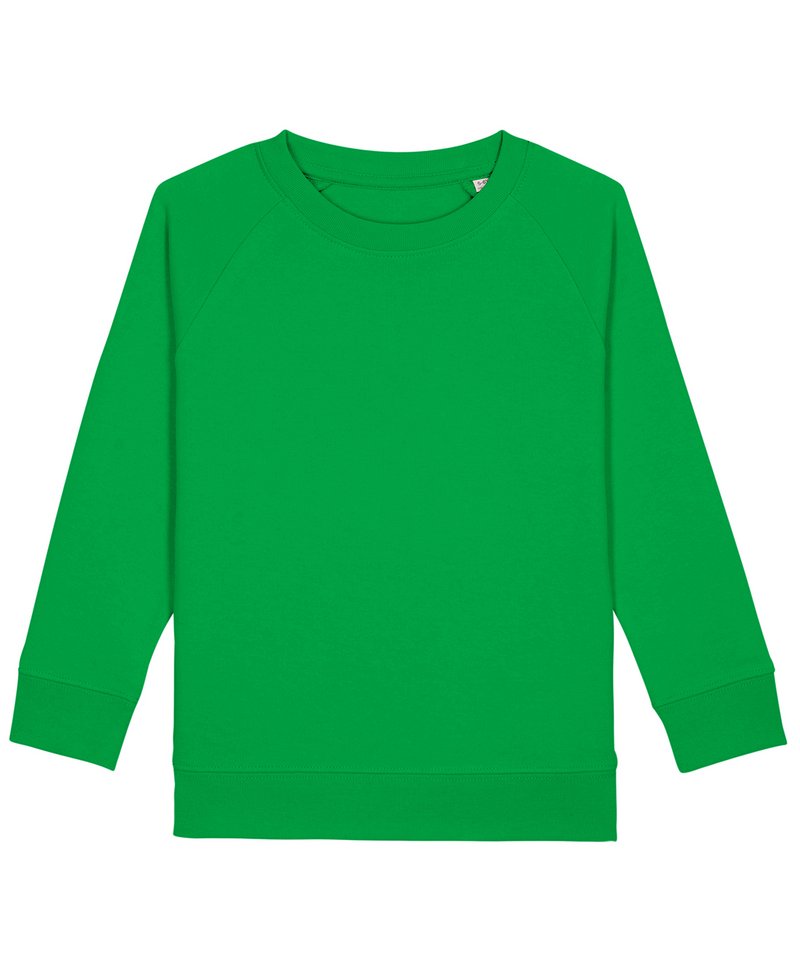 Kids Mini Scouter Iconic Crew Neck Sweatshirt (Stsk916) in Fresh Green by StanleyStella — Custom branded clothing by Print Press, featuring premium embroidery produced in our specialist print lab in the UK.