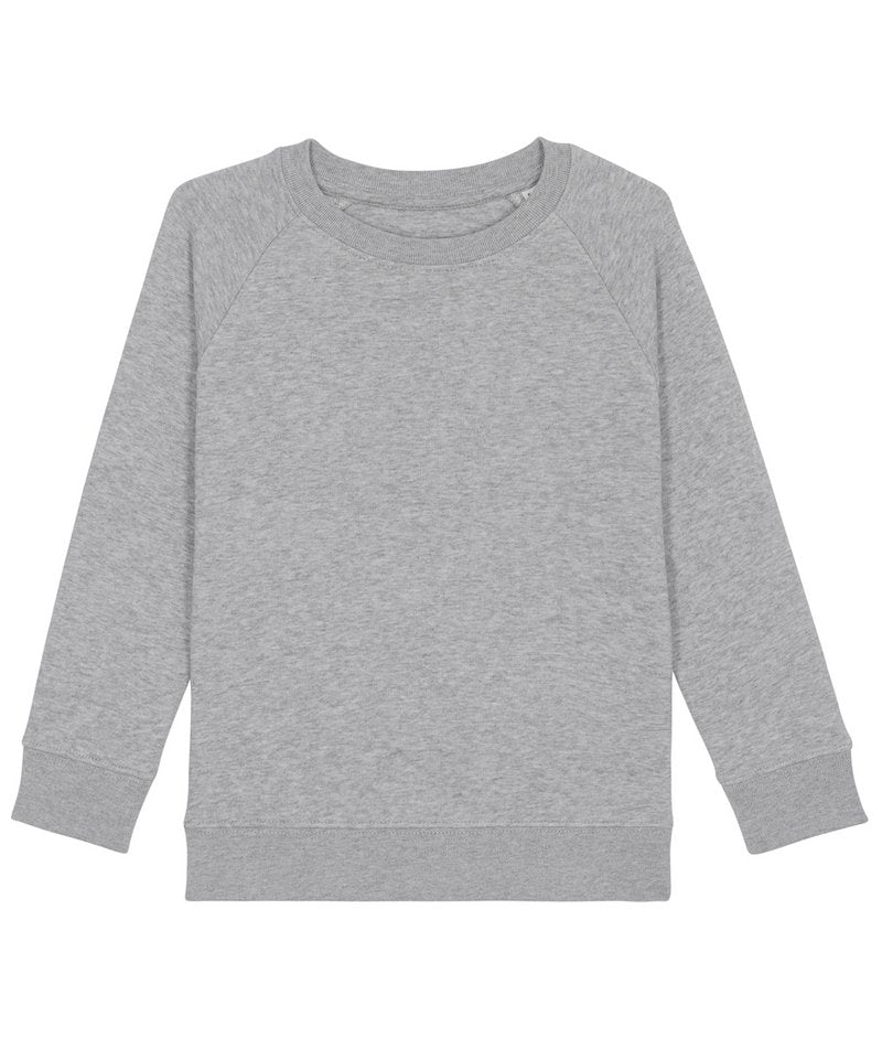 Kids Mini Scouter Iconic Crew Neck Sweatshirt (Stsk916) in Heather Grey by StanleyStella — Custom branded clothing by Print Press, featuring premium embroidery produced in our specialist print lab in the UK.