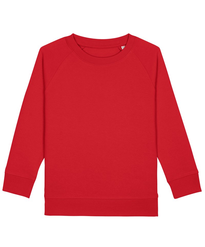 Kids Mini Scouter Iconic Crew Neck Sweatshirt (Stsk916) in Red by StanleyStella — Custom branded clothing by Print Press, featuring premium embroidery produced in our specialist print lab in the UK.