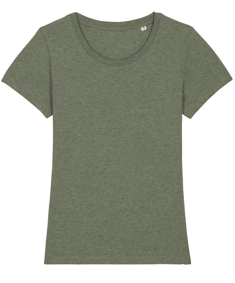 Women's Stella Expresser Iconic Fitted T-Shirt (Sttw032) - (2nd Colours) in Mid Heather Khaki by StanleyStella — Custom branded clothing by Print Press, featuring premium embroidery produced in our specialist print lab in the UK.