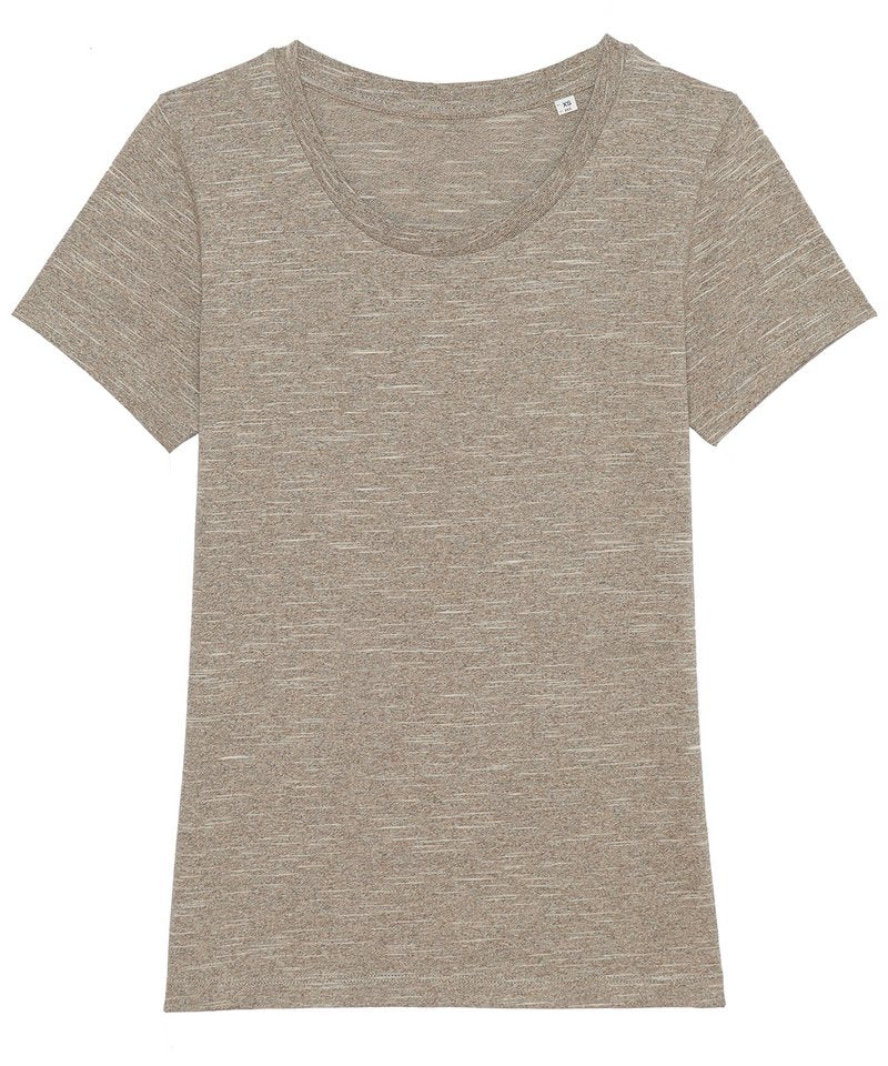 Women's Stella Expresser Iconic Fitted T-Shirt (Sttw032) in Wooden Heather by StanleyStella — Custom branded clothing by Print Press, featuring premium embroidery produced in our specialist print lab in the UK.