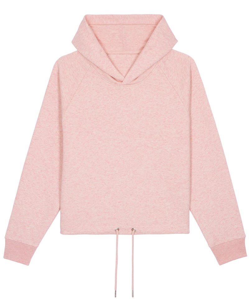 Women's Stella Bower Cropped Hoodie (Stsw132) in Cream Heather Pink by StanleyStella — Custom branded clothing by Print Press, featuring premium embroidery produced in our specialist print lab in the UK.