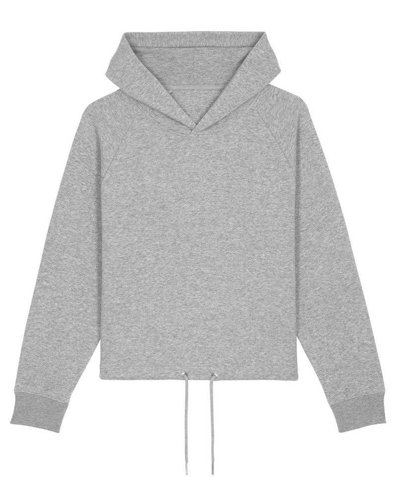 Women's Stella Bower Cropped Hoodie (Stsw132) in Heather Grey by StanleyStella — Custom branded clothing by Print Press, featuring premium embroidery produced in our specialist print lab in the UK.