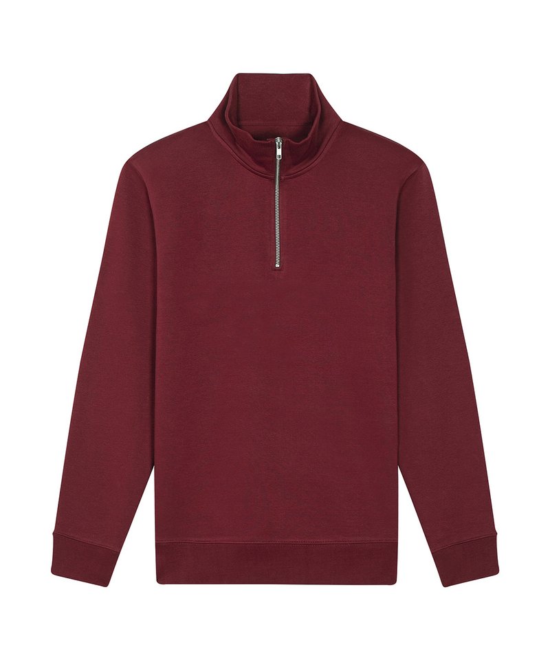 Stanley Trucker Quarter-Zip Sweatshirt (Stsm611) in Burgundy by StanleyStella — Custom branded clothing by Print Press, featuring premium embroidery produced in our specialist print lab in the UK.