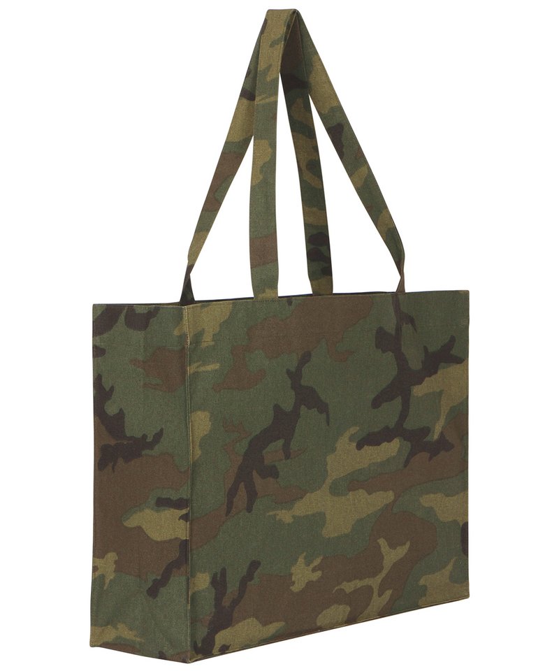 Woven Shopping Bag Aop (Stau768) in One size Camouflage by StanleyStella — Custom branded clothing by Print Press, featuring premium embroidery produced in our specialist print lab in the UK.